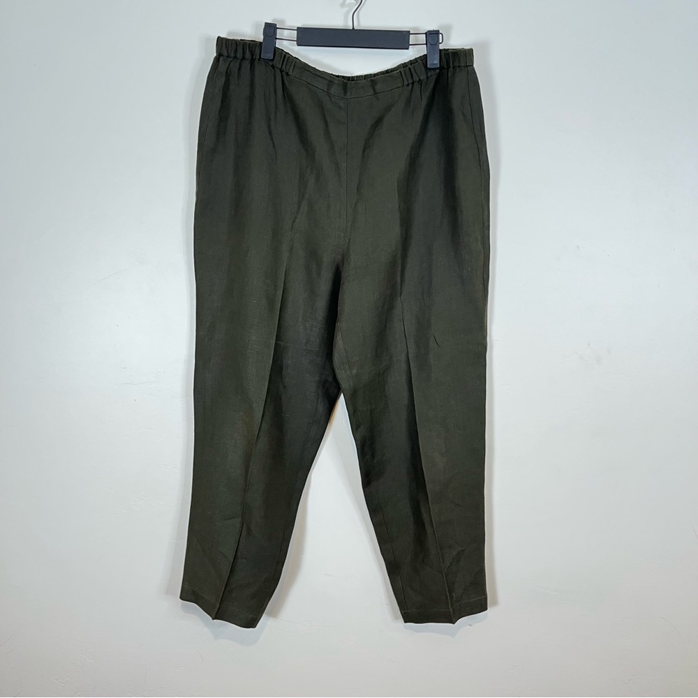 Eileen Fisher Olive Green Linen Pants